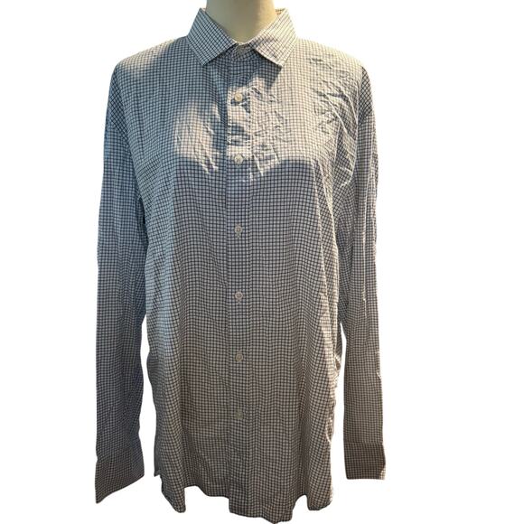J.Crew Ludlow Two Ply Easy Care Cotton Dress Shirt, Blue Green Check, Size XL - Picture 1 of 7